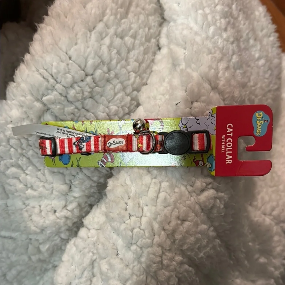 Dr. Seuss Red and White cat Collar